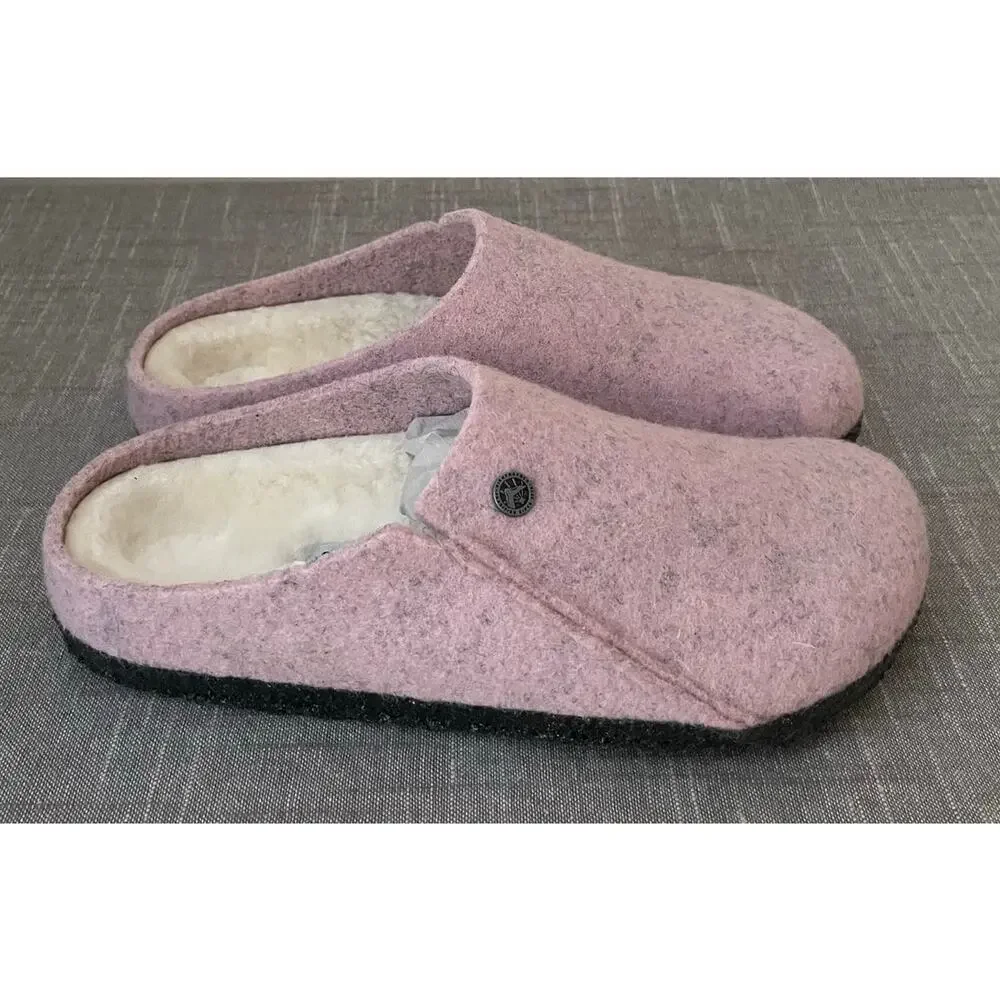 Newt Birkenstock Zermatt Rivet Kids Girls 34/ US 3 Soft Pink Shearling Slippers